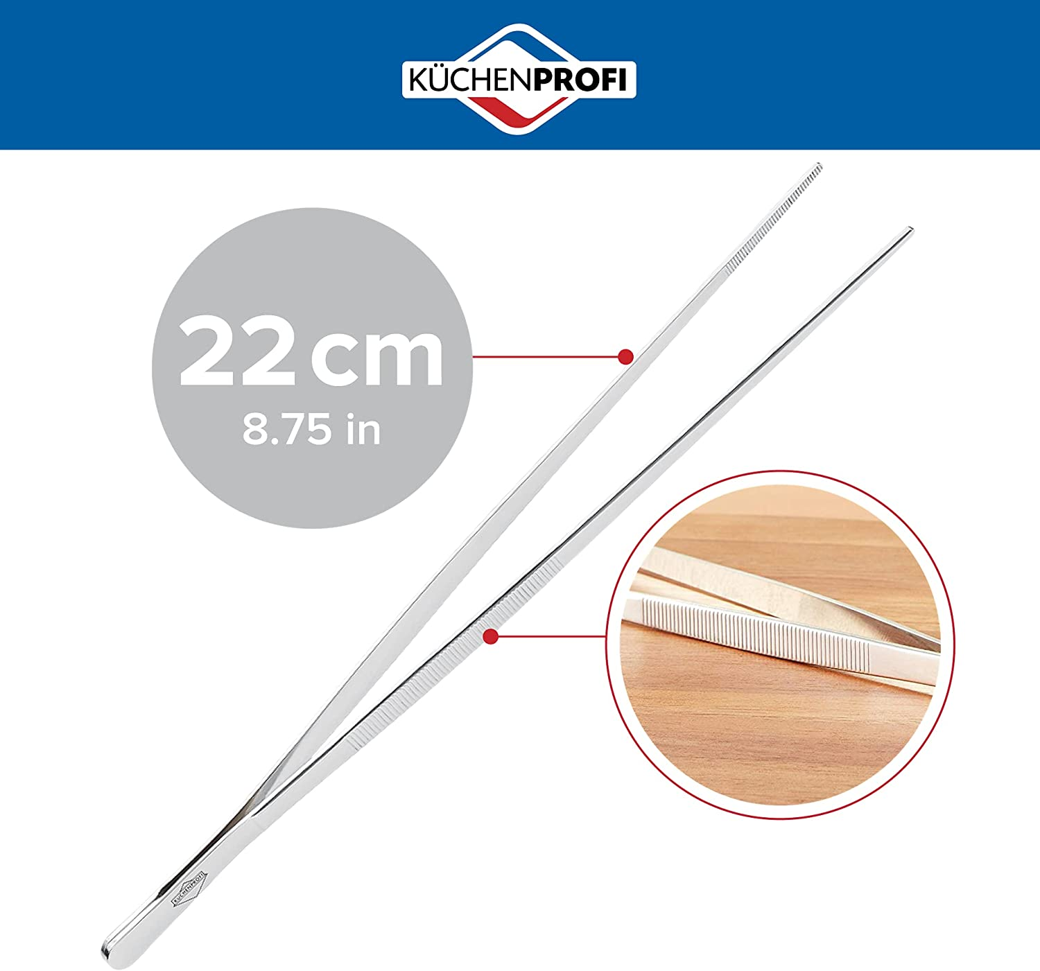 Kuchenprofi Extra-Long Tweezer Tongs 9 Inch Silver image number 3