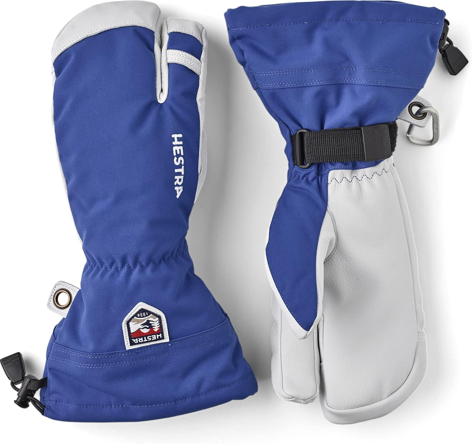 Hestra Hestra Mens and Womes Ski Gloves: Army Leather 3-Finger Winter Mitten image number 4