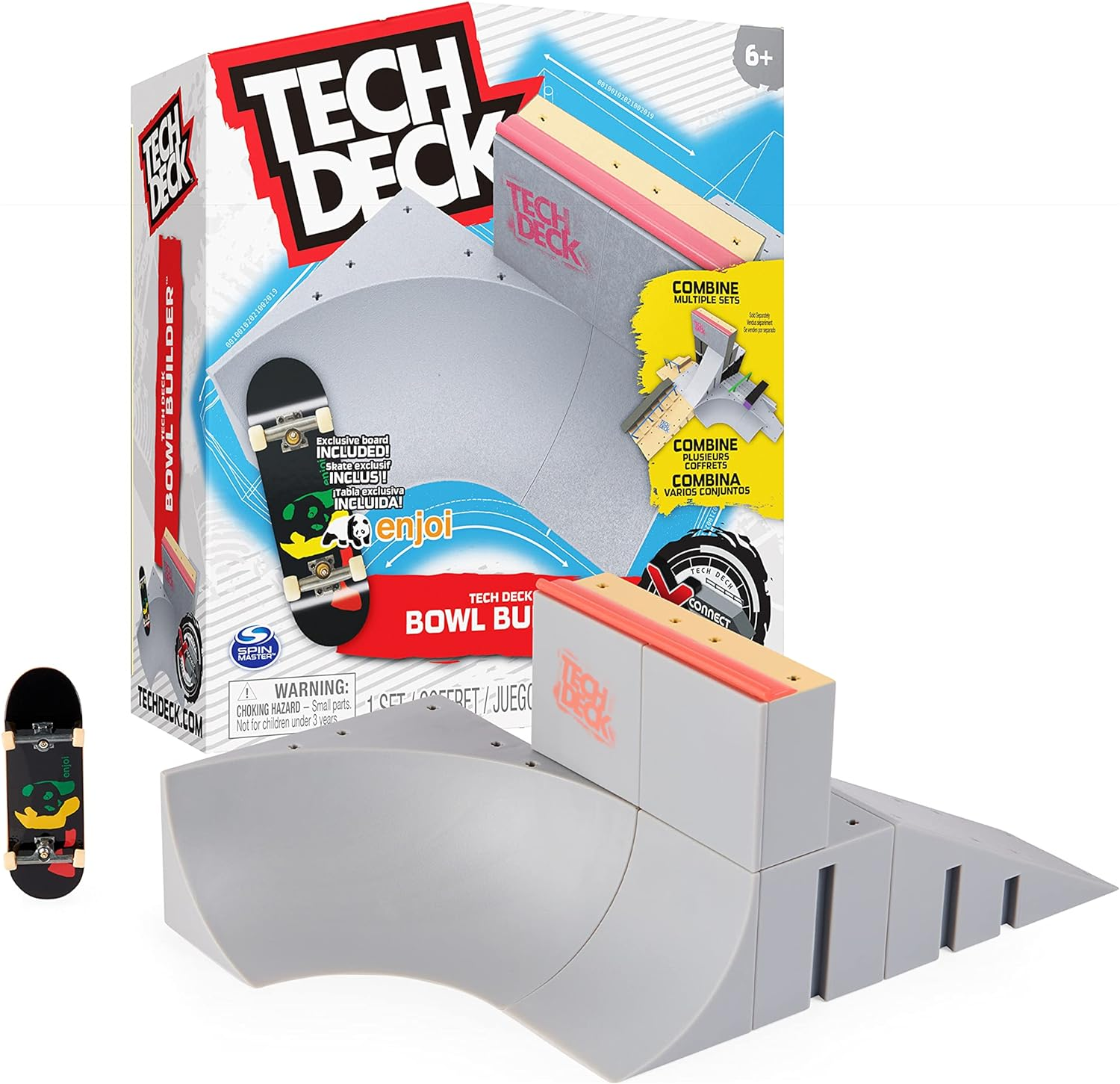 Tech Deck Bowl Builder X-Connect Park Creator, Customizable and Buildable Ramp Set with Exclusive Fingerboard, Kids Toy for Ages 6 and Up, 6062886 image number 6