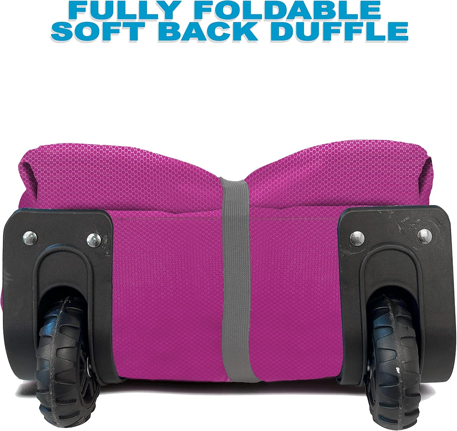 Bago Foldable Duffle Bag with Wheels - 80L 100L 120L 140L Folding Bag, Waterproof Travel Duffel Bag, Heavy Duty Weight-Saving Duffle Bag for Travel, Carry-On Duffel Bag with Wheels, Pink, 80L image number 5