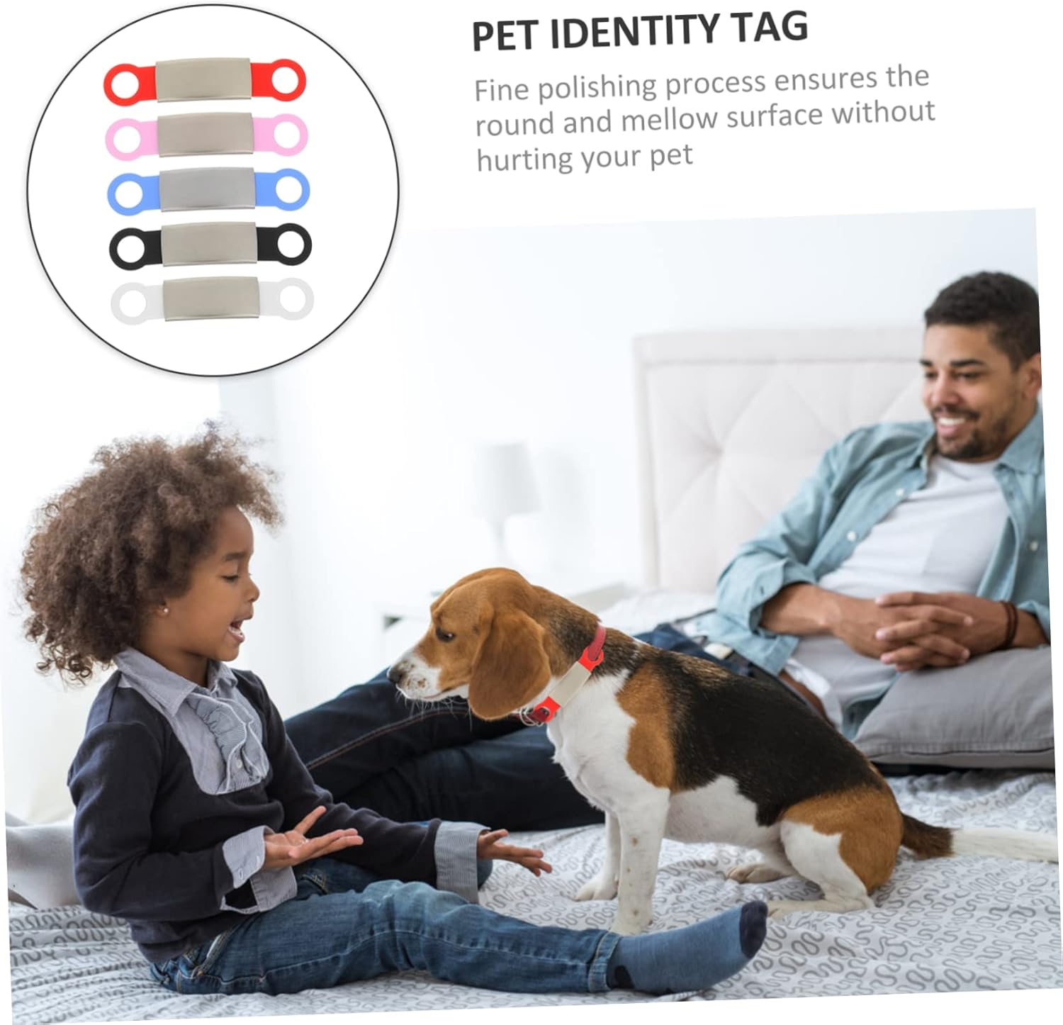 BUGUUYO 5Pcs Decorative Pet Name Tags for Dogs Personalized Dog Identity Tags Durable Pet Id Tags for Collars Dog Name Tags Dog Accessories for Pet Safety image number 3