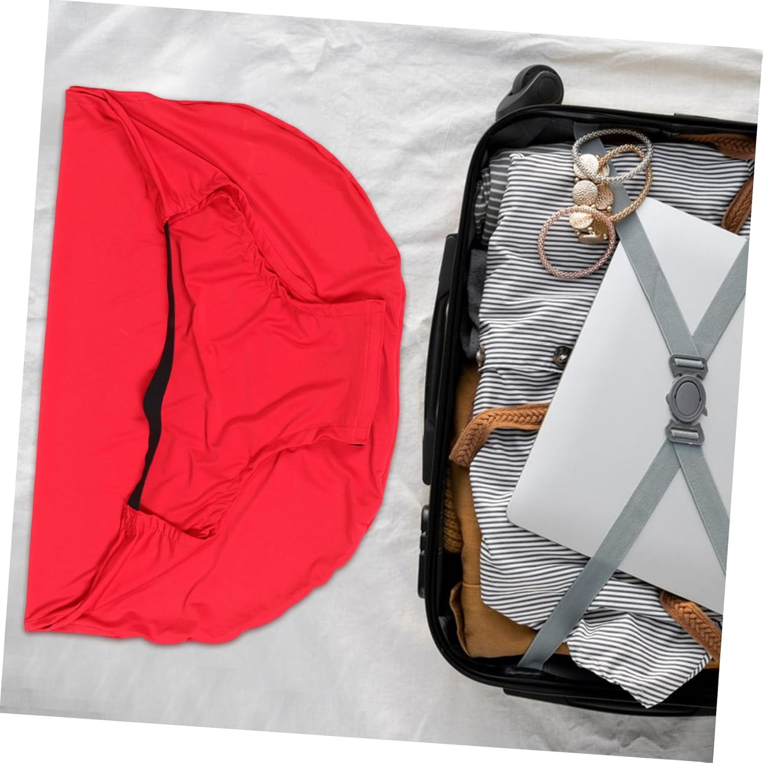 KICHOUSE Travel Suitcases Cover Luggage Cover Wrap Elastic Protector for Suitcase image number 3