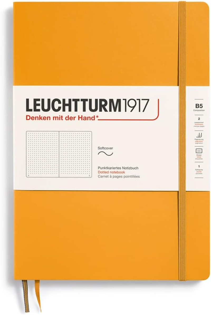 LEUCHTTURM1917 365633 Notebook Composition (B5), Soft Cover, 123 Numbered Pages, Rising Sun, Blank image number 5