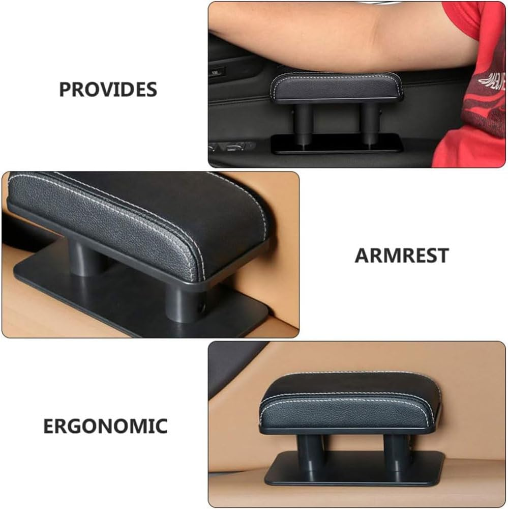 MUSONG Car Armrest Pad &ndash; Adjustable PU Leather Elbow Support Cushion for Central Console & Door, Universal Heightening Armrest Rest Pad for Cars, Trucks & Suvs, Anti-Fatigue Booster for Driver Comfort image number 1