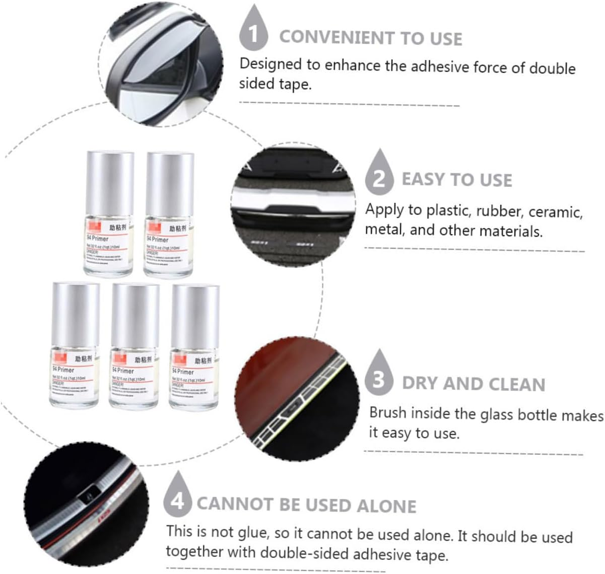 Bottles Adhesion Promoter Automotive Enhancer for Double-Sided Adhesive Tape Use in Car Accessories Modification image number 2