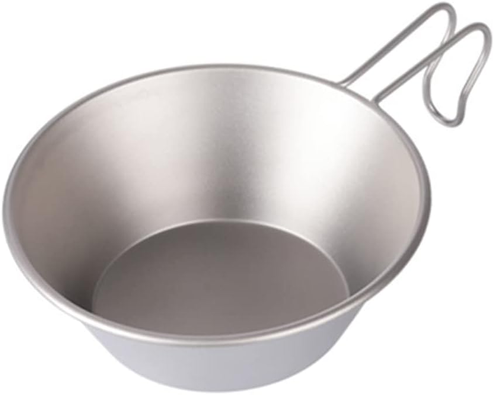 Nurdo Titanium Bowl with Handle Dinner Food Container Camping Pot for Outdoor Hiking Backpacking Picnic image number 3