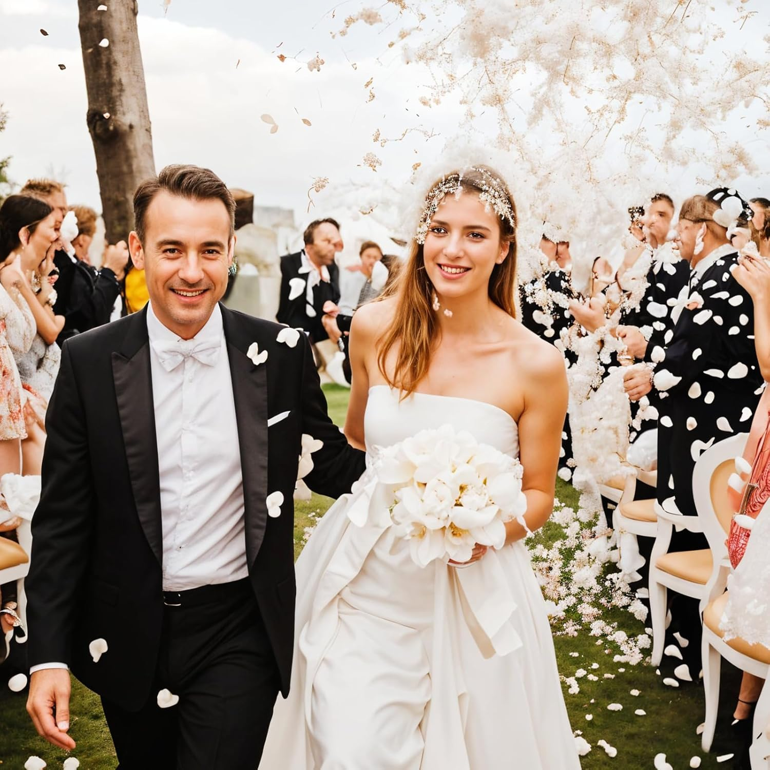 Oruola 8000Pcs Hearts Confetti, White Confetti,Wedding Confetti for Anniversary, Birthday, Graduation, Wedding, Bridal Shower & Baby Shower Parties Decorations (White) image number 2