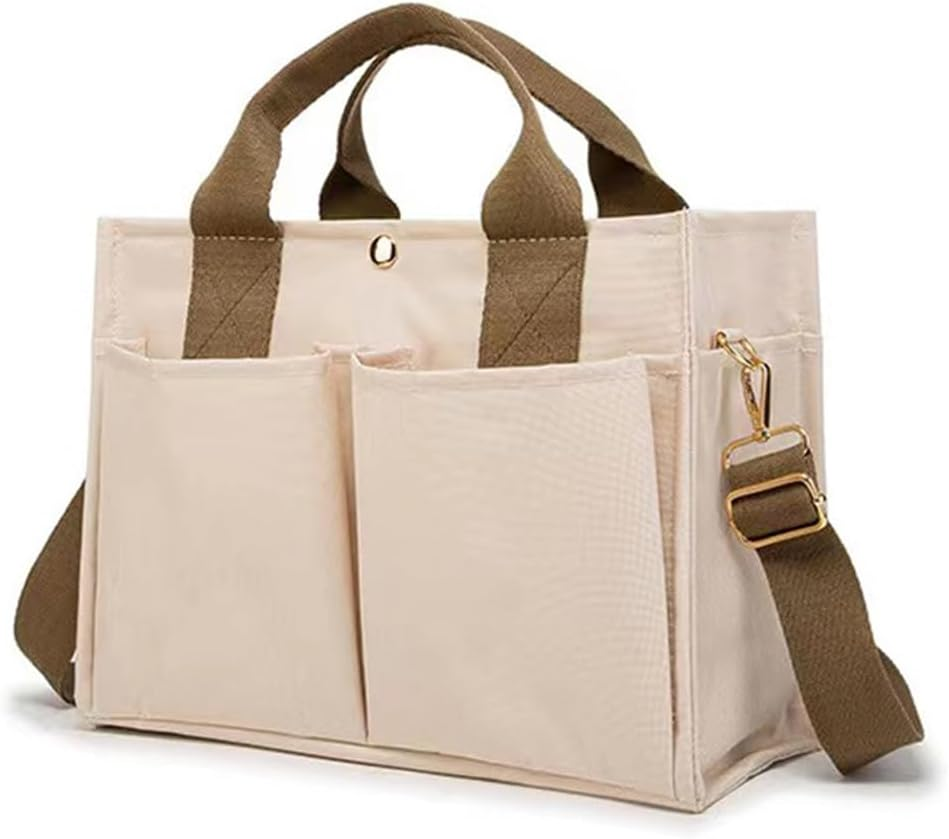 Large Travel Diaper Tote Bag for Mom Baby Diaper Satchel Bag with Detachable & Shoulder Straps for Carrying Diaper, Phone, Keys, Toys & Snacks