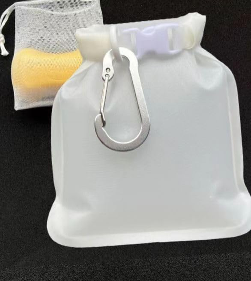 Waterproof Travel Soap Bag, 2-Pack Black Quick-Dry Case Holder with Carabiner for Shampoo Bars, Camping, Swimming, Hiking, Backpack Essentials image number 2