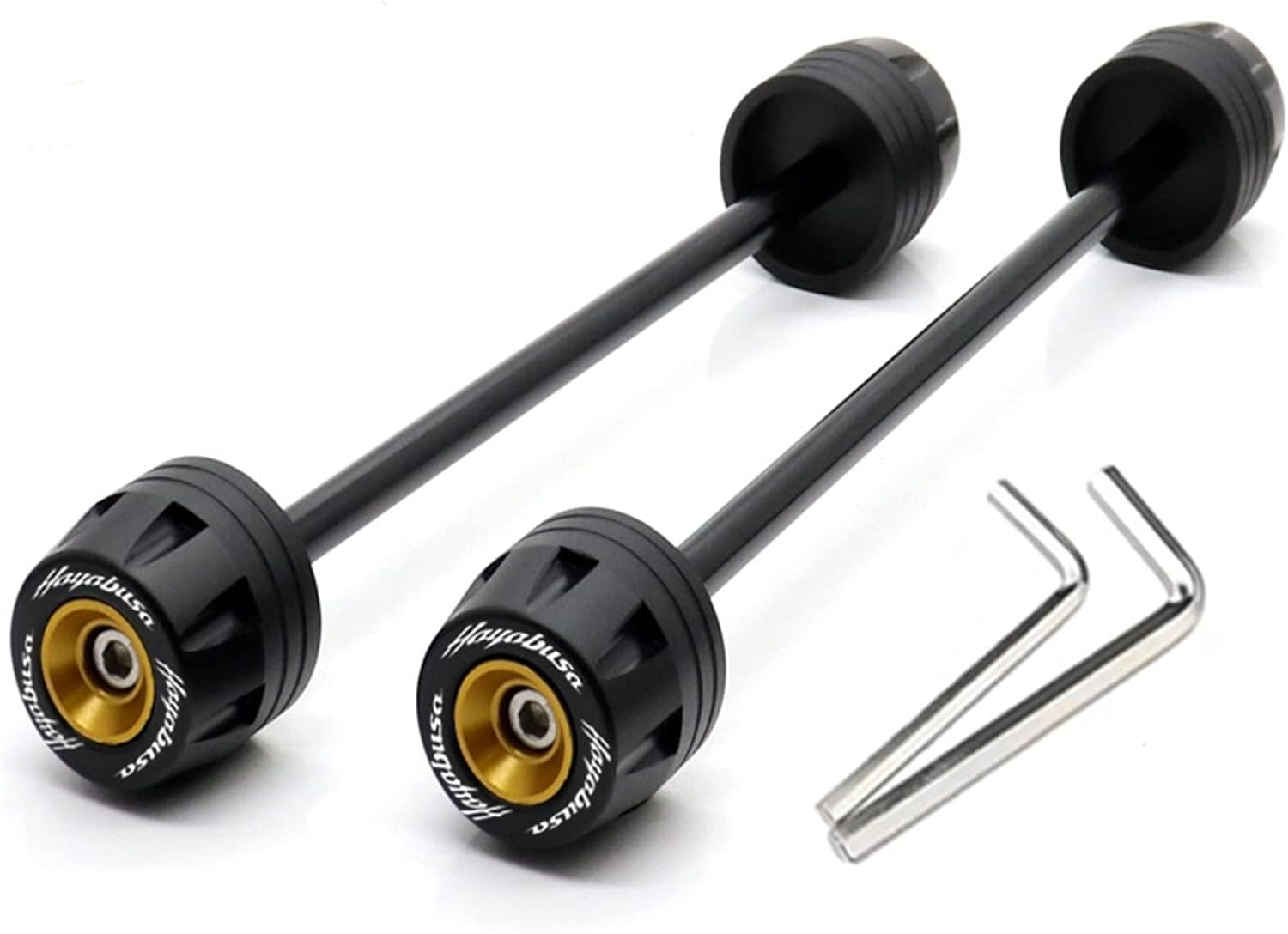 Motorbike Frame Sliders for S┐UZUKI GSX 1300R HAYABUSA 1999-2020 07 08 Motorcycle Accessories Wheel Protector GSX1300R Front Rear Axle Fork Crash Sliders (Color : Black, Size : 1 Pair) image number 1