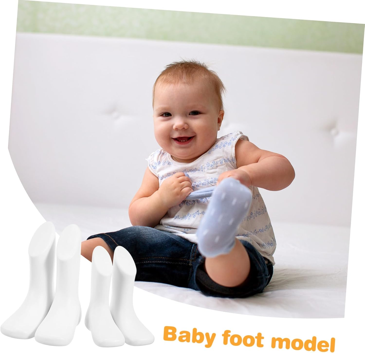 Cabilock 4Pcs Reusable Plastic Foot Mannequin for Displaying Shoe Store Supply Small White Abstract Feet Models image number 5