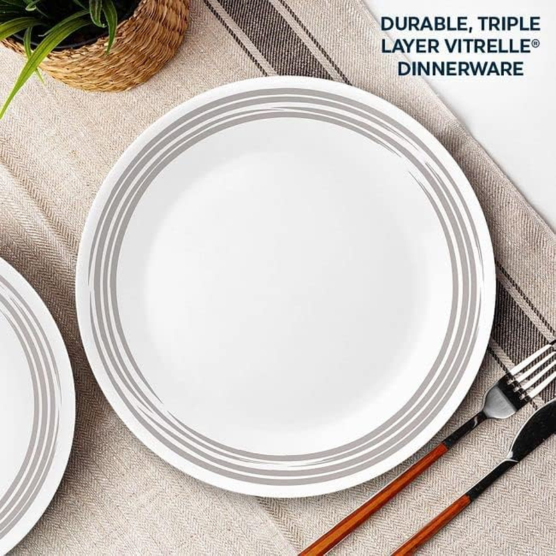 Corelle Classic Dinnerware Set, 16 Piece Set, Brushed Silver image number 2
