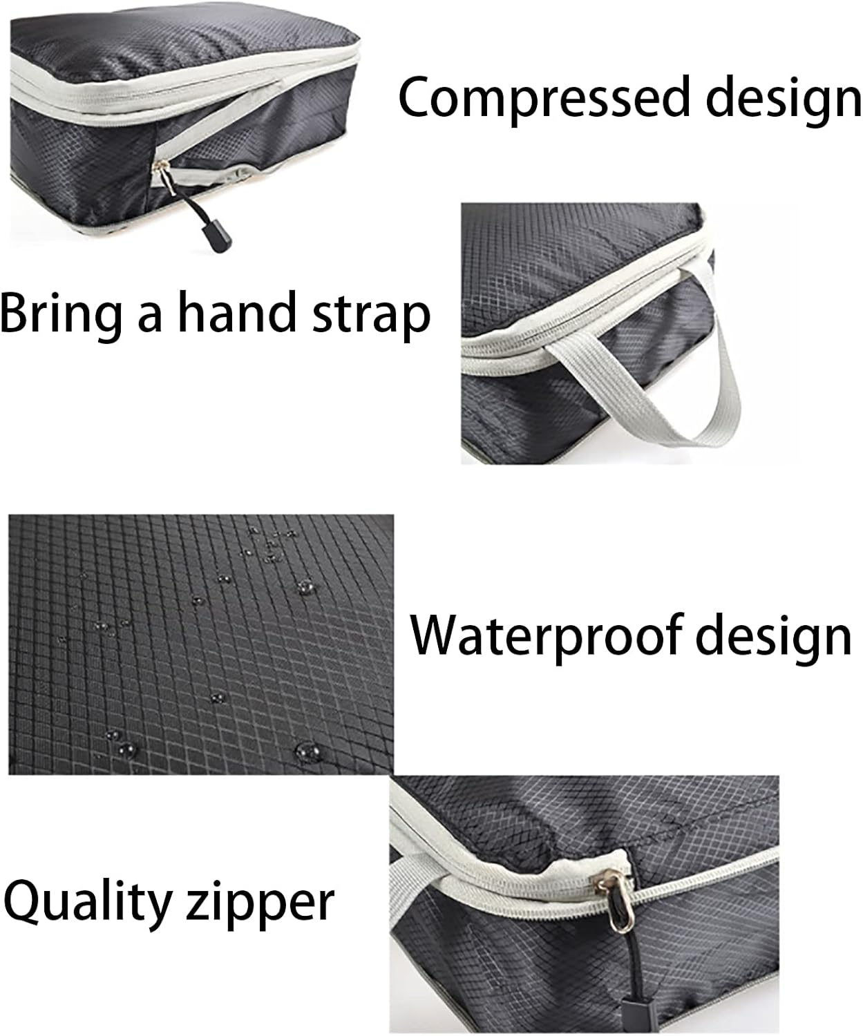 Compression Packing Cubes Travel 3 Set Packing Cubes Luggage Packing Organizers Travel Accessories Compression Packing Cubes for Suitcases,Navy Blue image number 1