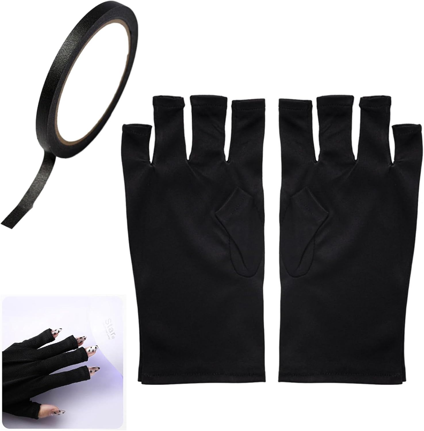 2Pack Uv Gloves for Nails, Breathable and Comfortable anti Glove for Gel Nail Lamp,Uv Protection Gloves ，Applicable to Hands Away from the Heat of High-Powered Nails Lamps