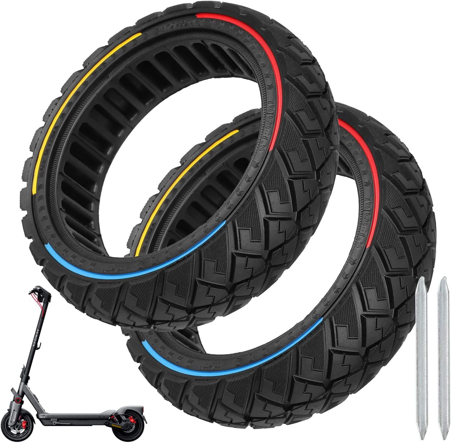 70/60-7.5 Electric Scooter Full Tyre for Segway Ninebot G3/ZT3/ZT3 Pro Scooter, 2 Pieces image number 3