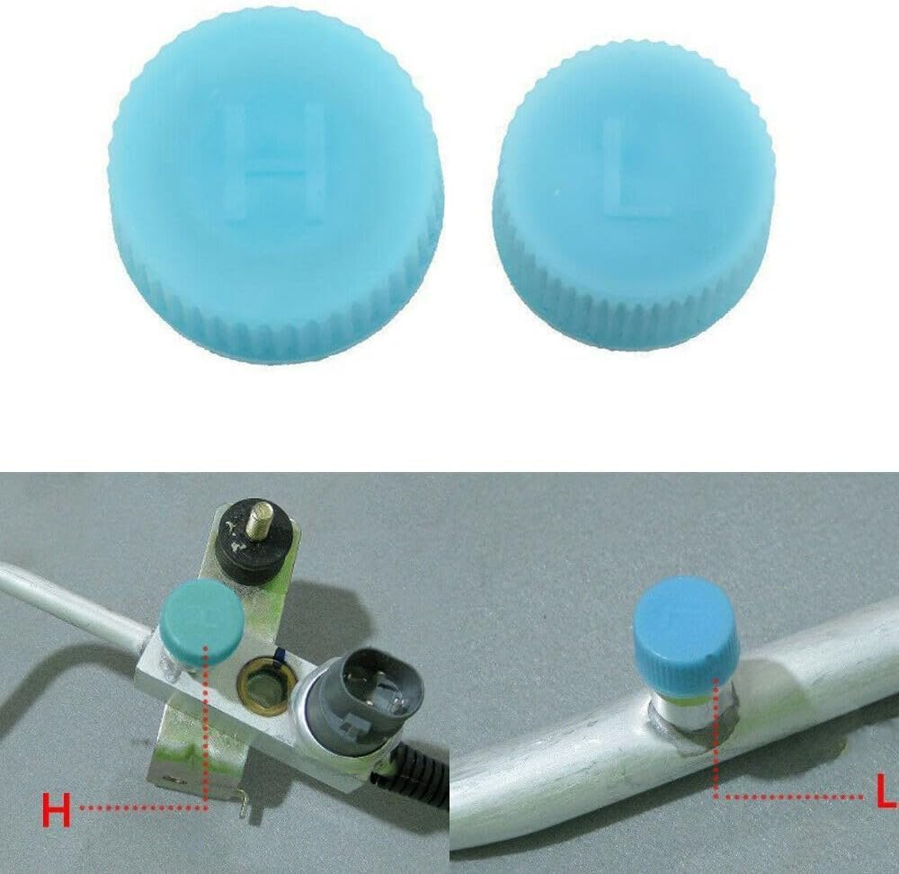 2Pcs Blue Replacement Valve Caps,For Car Air Conditioning, Leakproof R134A AC System Charging Port Caps (High and Low Pressure) Valves, Automotive Replacement Air Conditioning Valves,Air Conditioning image number 6