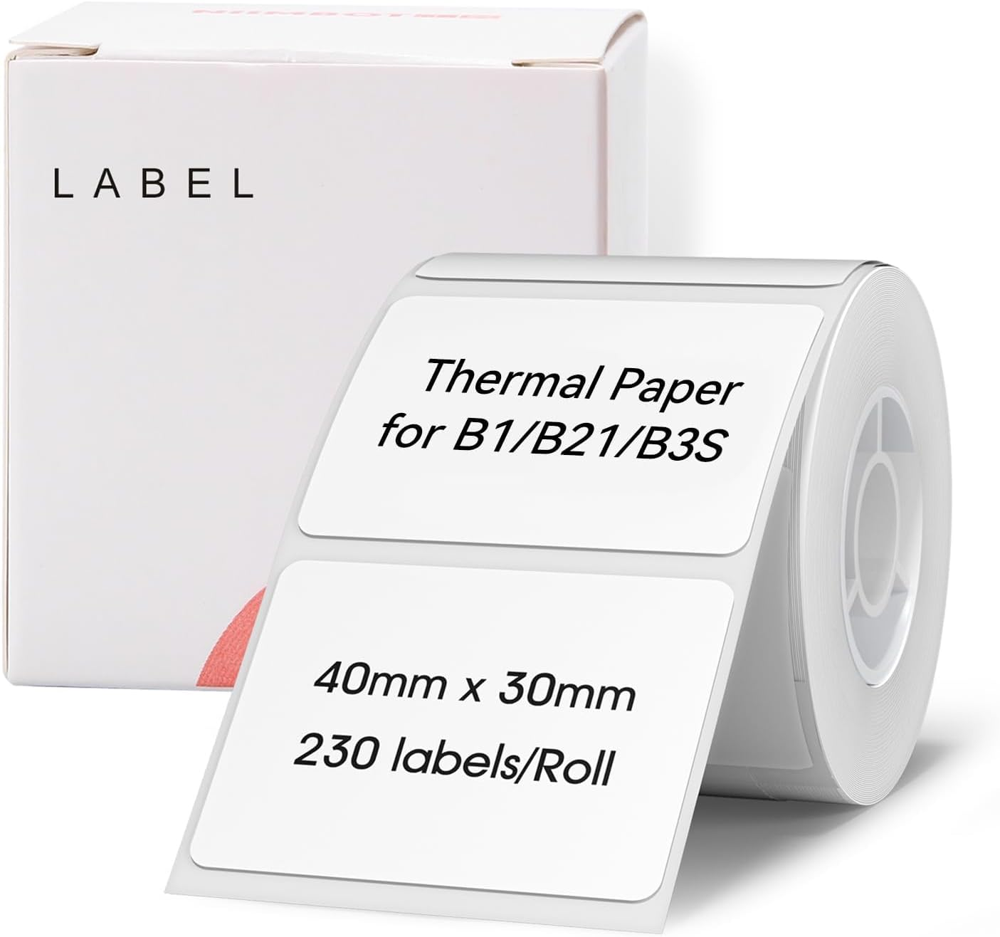 NIIMBOT B21 B3S Labels, 1.57'' X 1.18'' (40X30Mm) Thermal Sticker Label, Waterproof, Oil-Proof and Tear-Proof NIIMBOT Labels, 1 Roll of 230 Self-Adhesive Thermal Labels (White)