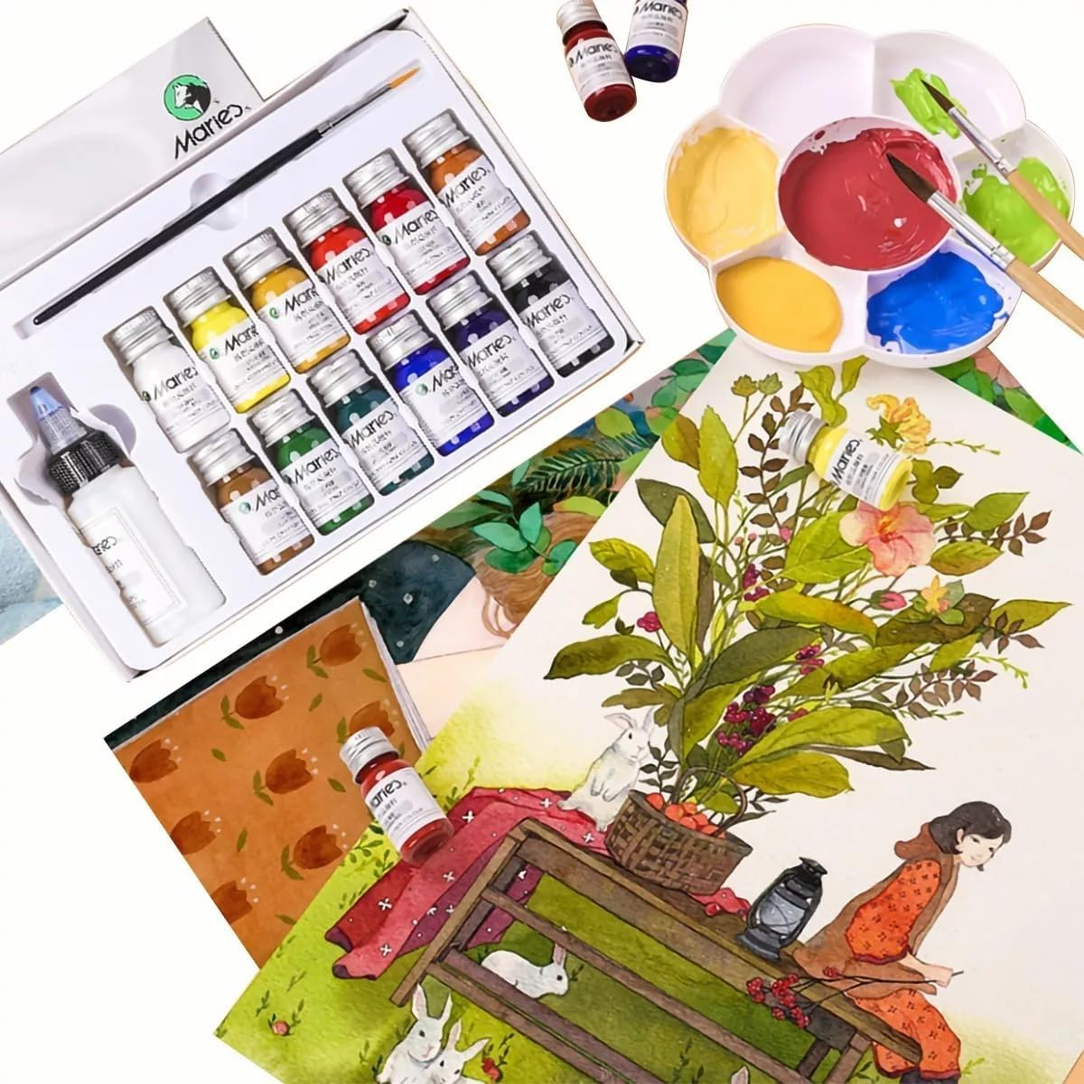 Textile Painting，Fabric Dye DIY Set 12 Colors, Canvas Fabric Painting for Kids, Textile Painting Set for Adults and Art on Clothes, Shoes,Waterproof image number 2