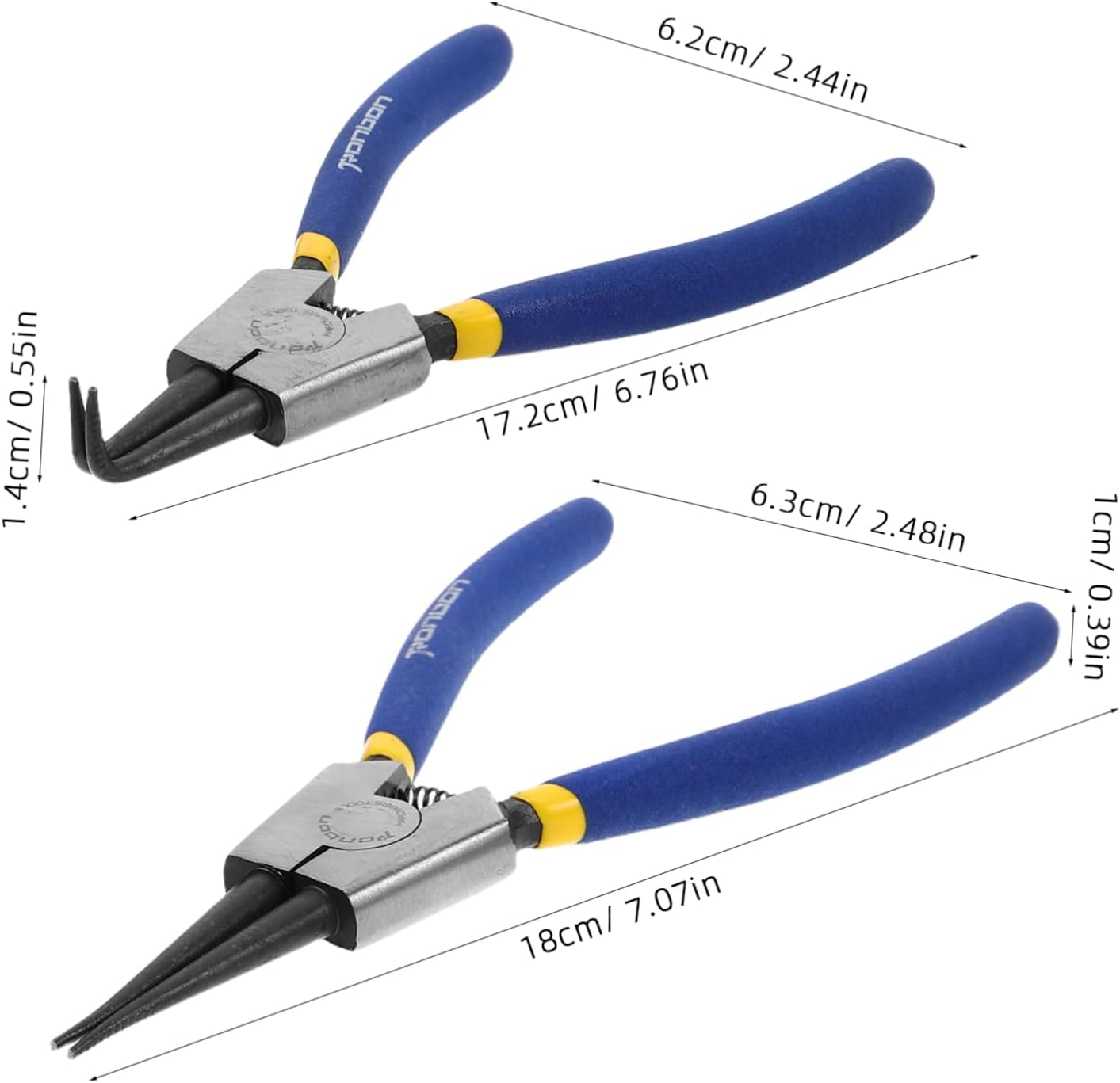Tofficu 2Pcs Locking Pliers Bent Nose Circlip Tools for Internal External High for Automotive Repairs Efficient Installation Removal image number 3