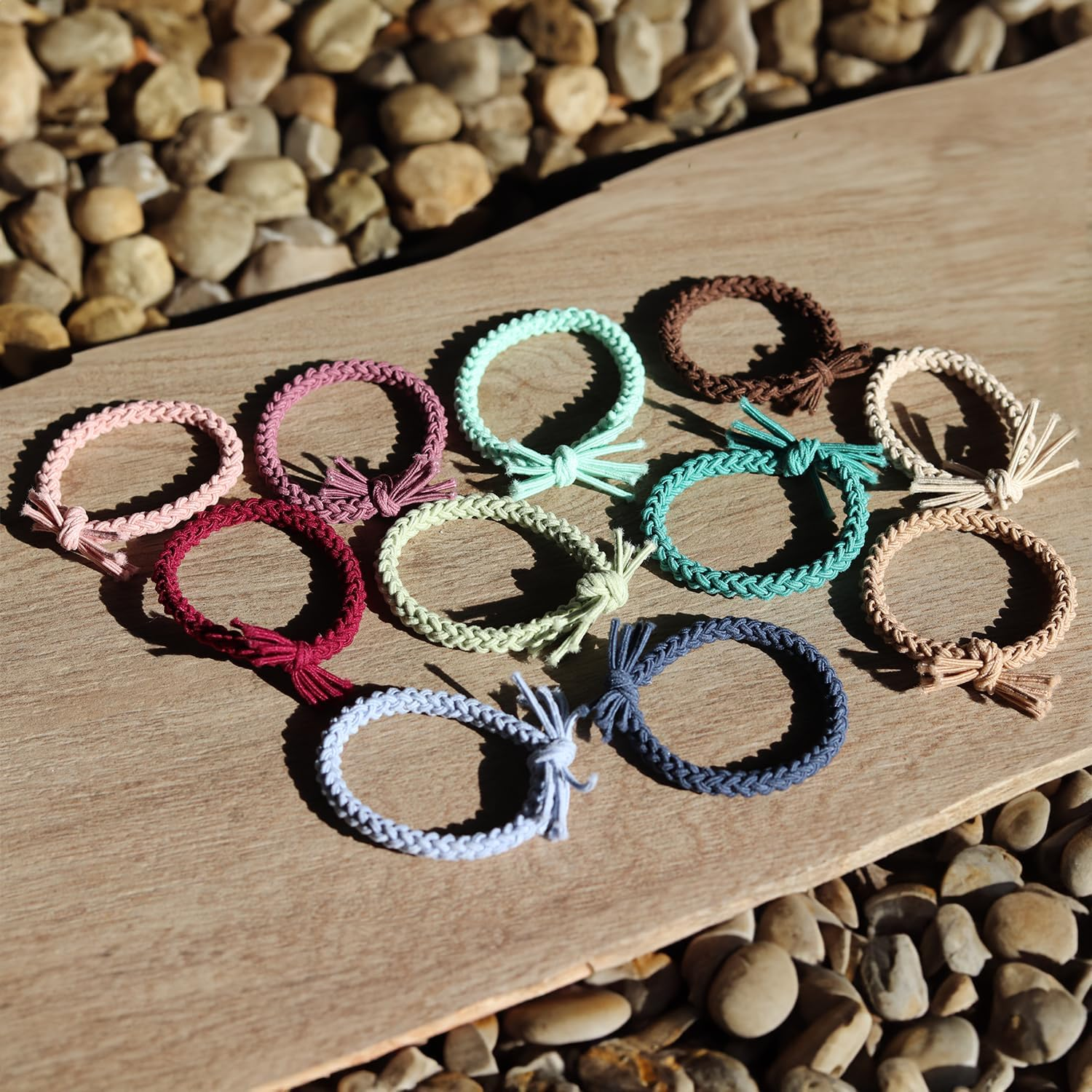 Mandouki&reg; Hair Bobbles (Pack of 6) - Elegant Hair Bobbles in Braided Design: Ultimate Hold and Durability - Mint image number 3