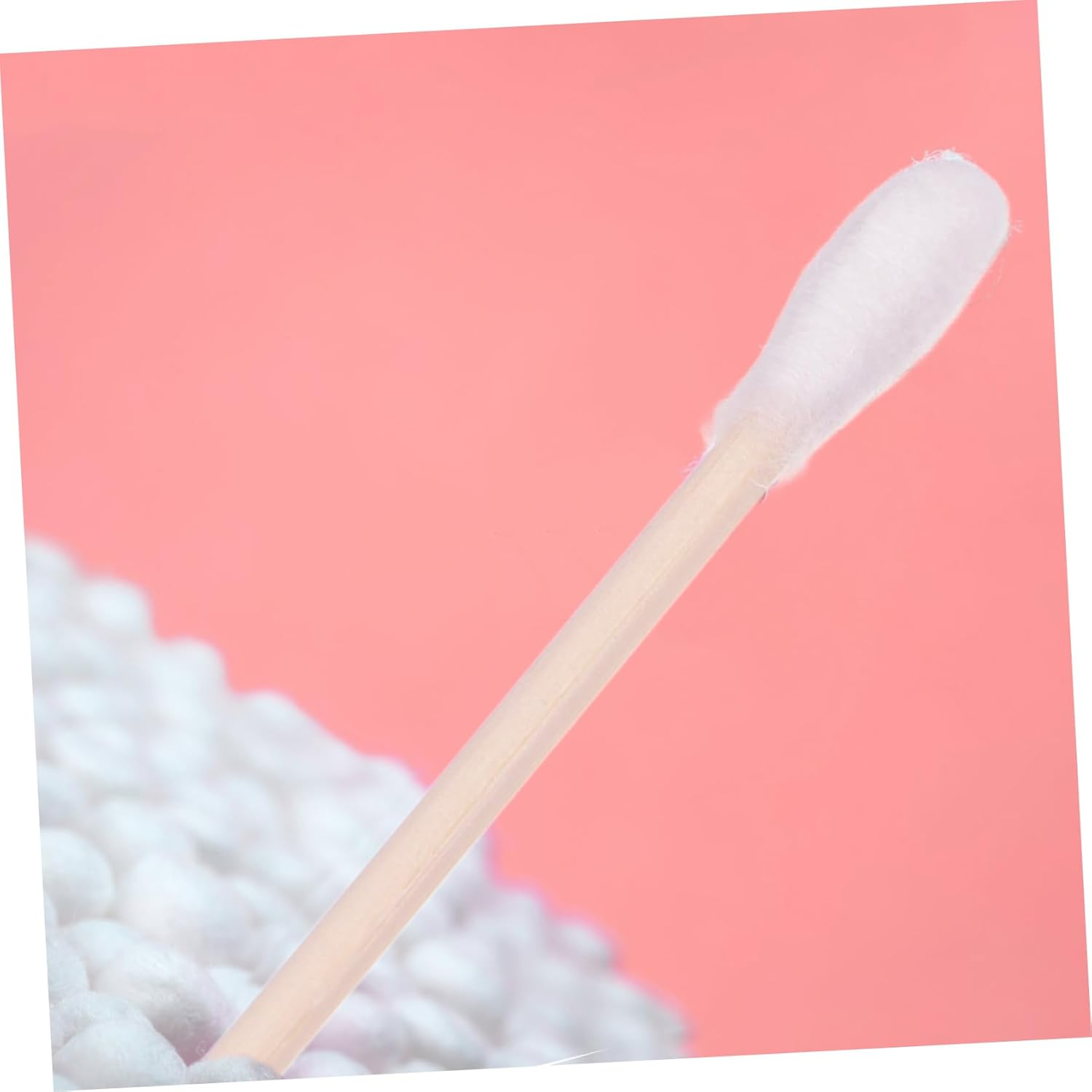 CHILDWEET 100Pcs Cotton Swabs Replacements Long Wooden Handles Makeup Removal Ear Cleaner Double Tipped image number 1