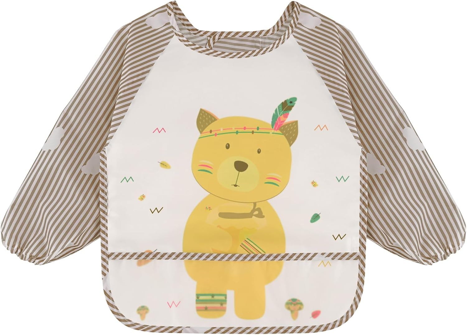 Vancle Baby Bibs with Sleeves, Waterproof Long Sleeve Bib Unisex Feeding Bibs Apron for Infant Toddler
