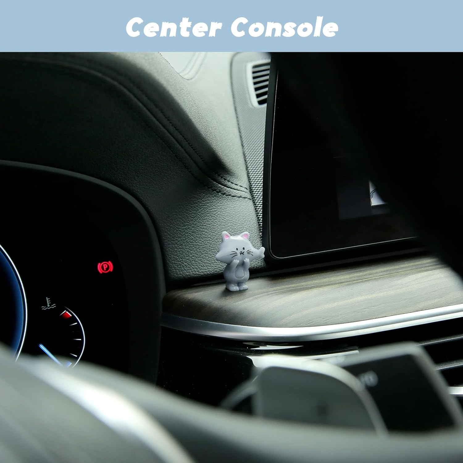 YGMONER Set of 6 Cute Mini Cat Eats Fish Car Dashboard Decorations Funny Car Decor Kawaii Car Interior Accessories for Women Gifts image number 5