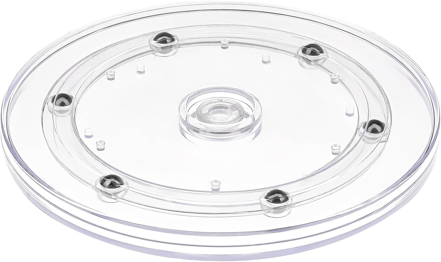 6 Inch Clear Acrylic Lazy Susan Turntable Organizer Ball Bearing Revolving Display Base Kitchen Spice Rack Cake Makeup Table Decorating image number 4