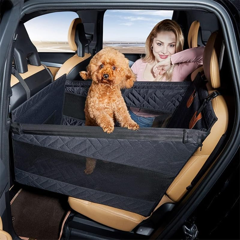 Uandhome Large Dog Car Seat for Medium Dogs,Back Seat Extender for Dogs,Waterproof Medium Dog Seat Cover for Backseat, Pet Bed for Car Hammock,Cars,Trucks & SUV (Grey)