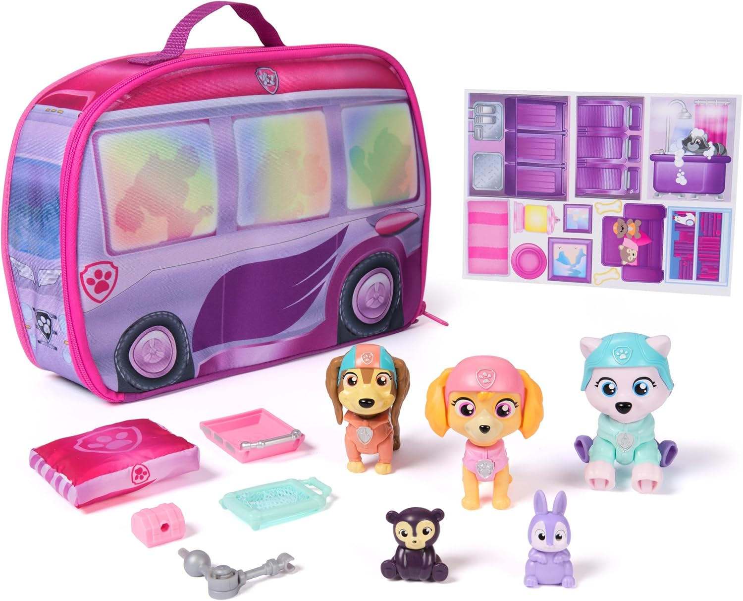 PAW Patrol Skye'S World Pupcation Rescue Set with Skye, Everest and Liberty Bobble Head Toy Figures and Campervan, Kids Toys for Boys and Girls Ages 3 and Up image number 3