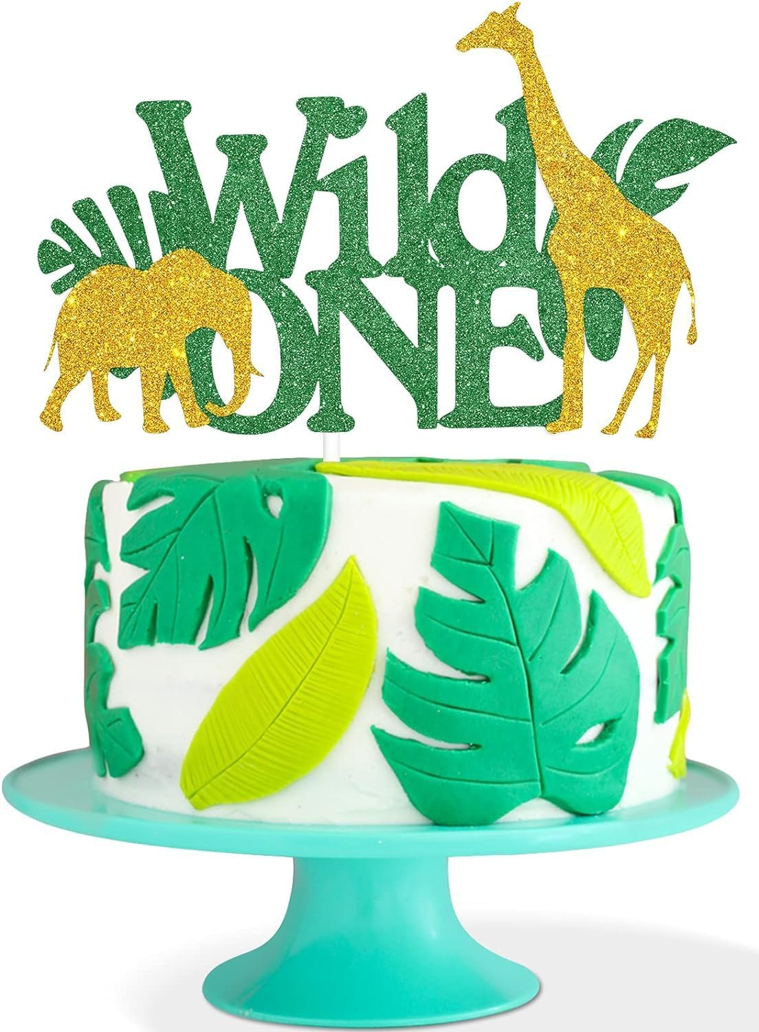Wild One Birthday Cake Topper - Unleash the Untamed Spirit with Our Wild One Birthday Cake Topper - Let Jungle Safari Animals Roar and Giraffes Graze on Your Cake! image number 1