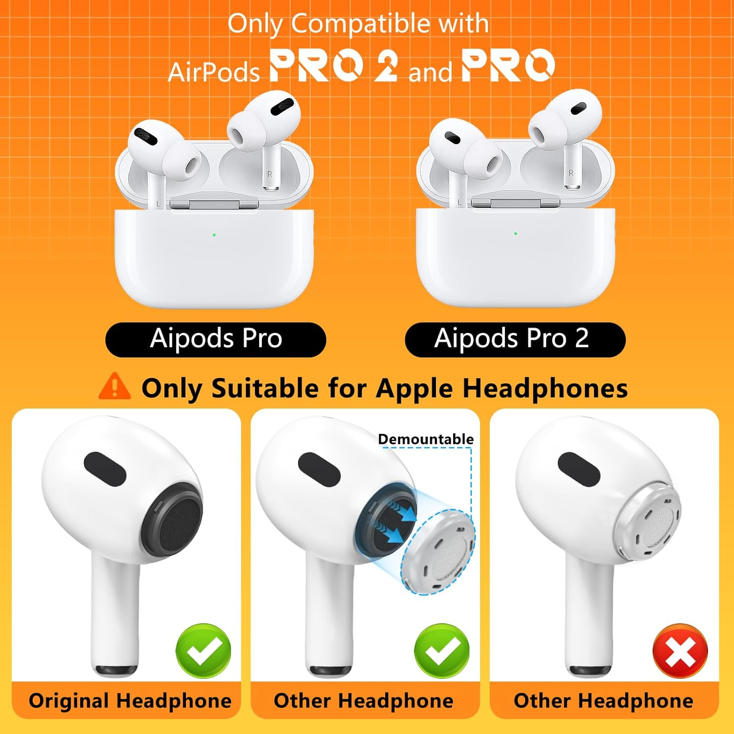 4 Pairs Replacement Ear Tips for Airpods Pro 2Nd/1St Generation with Portable Storage Box & Cleaner Pen,Noise Reduction Holewith & Built-In Dust Guard Screen,Silicone Ear Tips for Airpods Pro-Xs/S/M/L - A1-Xs/S/M/L-White image number 5