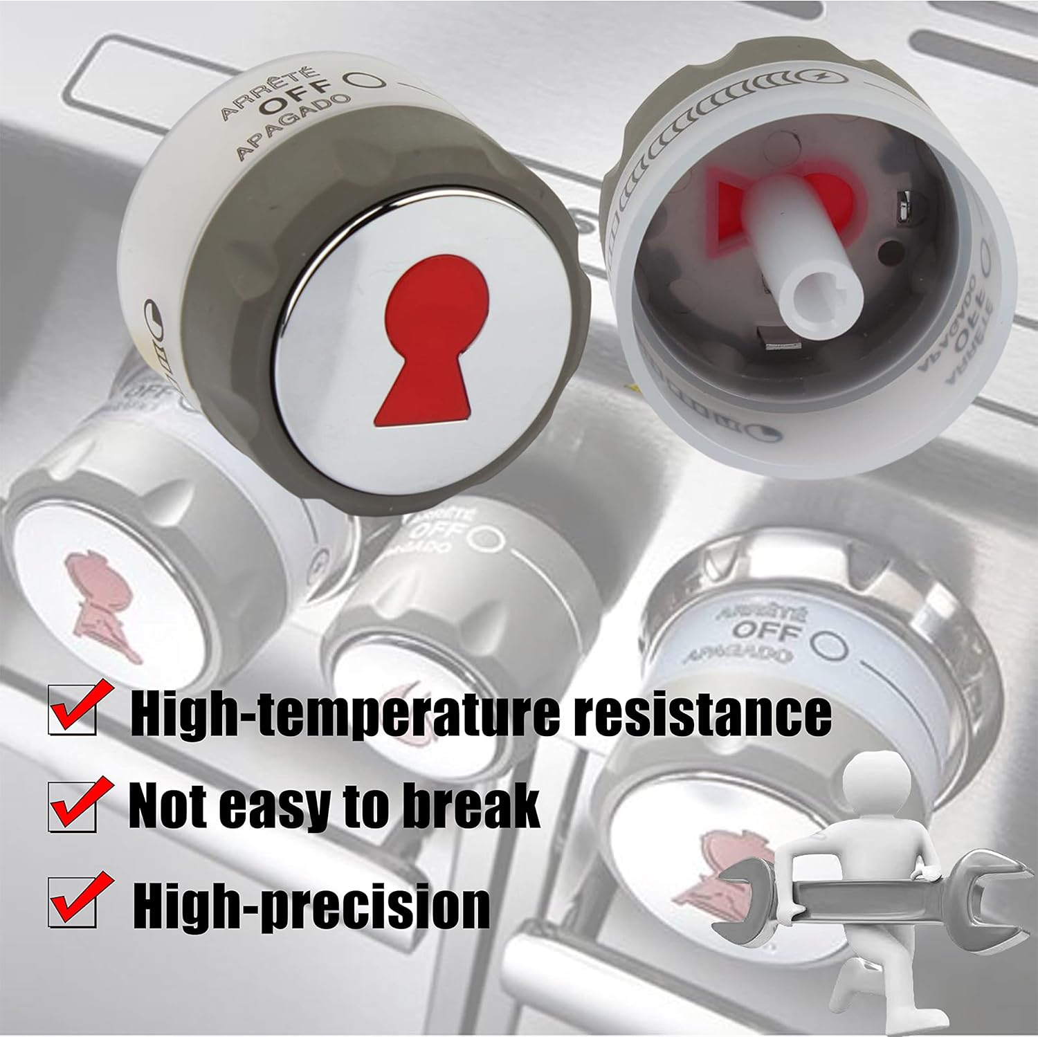 91538 Lighted Control Knobs 2 Pack for Weber Summit Grills,Fit for E-470, E-670, S-460, S-470, S-660, S-670 Etc. image number 1