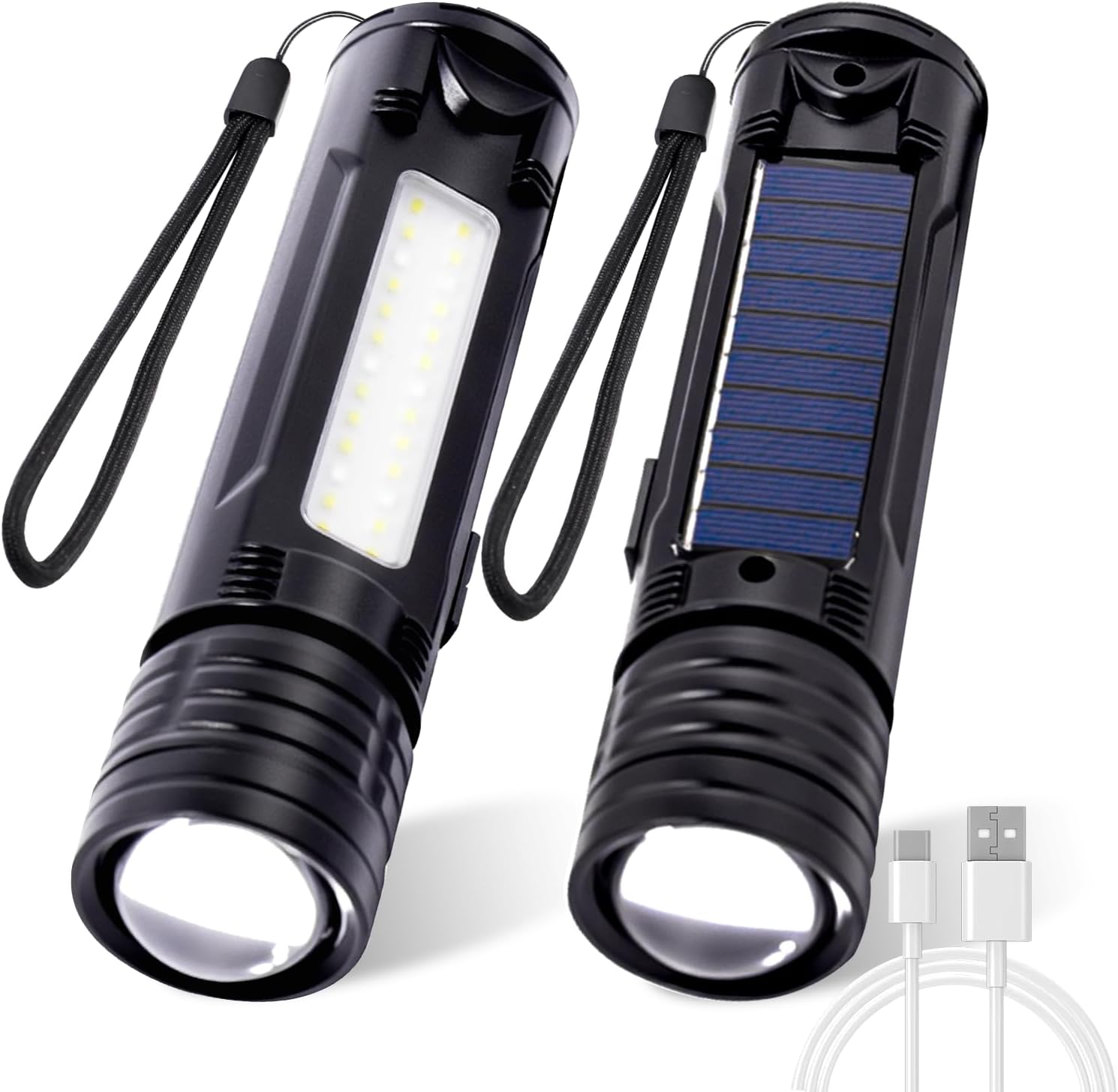 Flashlight Rechargeable High Lumen, 5 Modes LED Torch Light 500000 Super Bright, Zoomable, Water-Resistant, Tactical Flashlights for Camping, Hiking, Emergencies, Dog Walking Outdoor Indoor image number 1