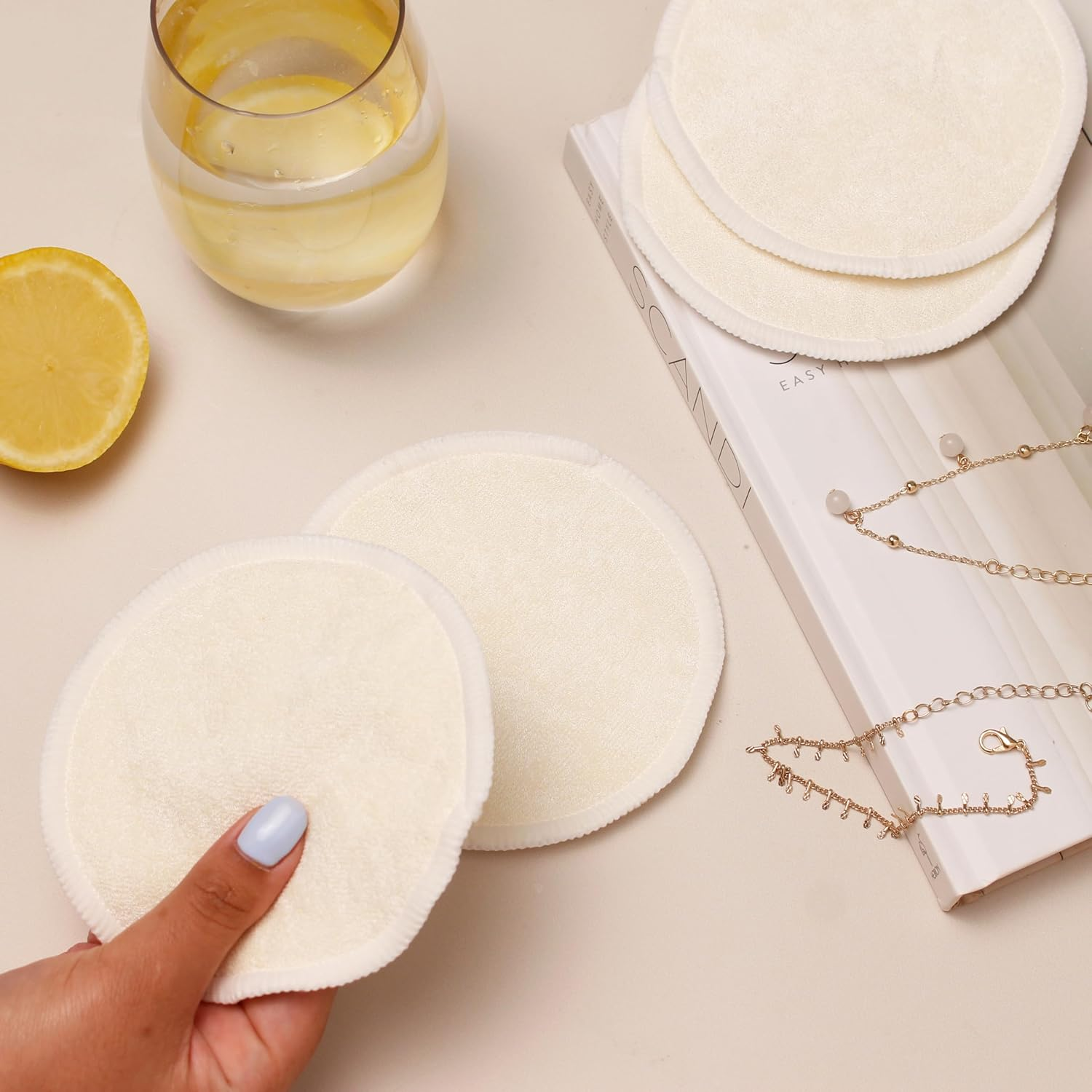 New Beginnings Washable Bamboo Nursing Breast Pads, Super-Soft & Leak-Proof, 8 Pack image number 4