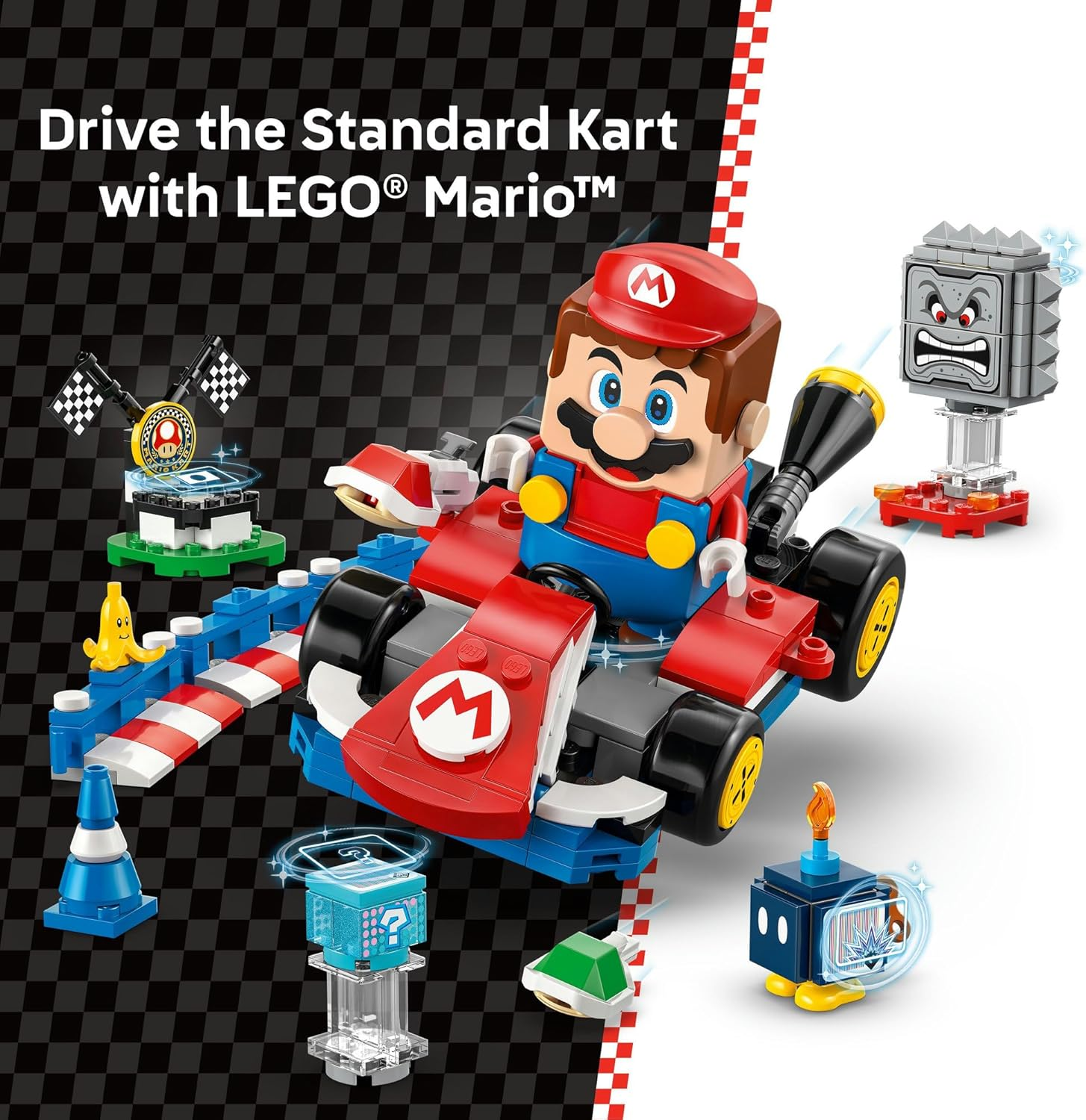 LEGO&reg; Super Mario&trade;: Mario Kart&trade; &ndash; Interactive LEGO&reg; Mario&trade; & Standard Kart 72043 Toy for Pretend Play, Building Set for Kids, Toy for Boys, Girls and Any Gamers Aged 7 Years Old Plus image number 5