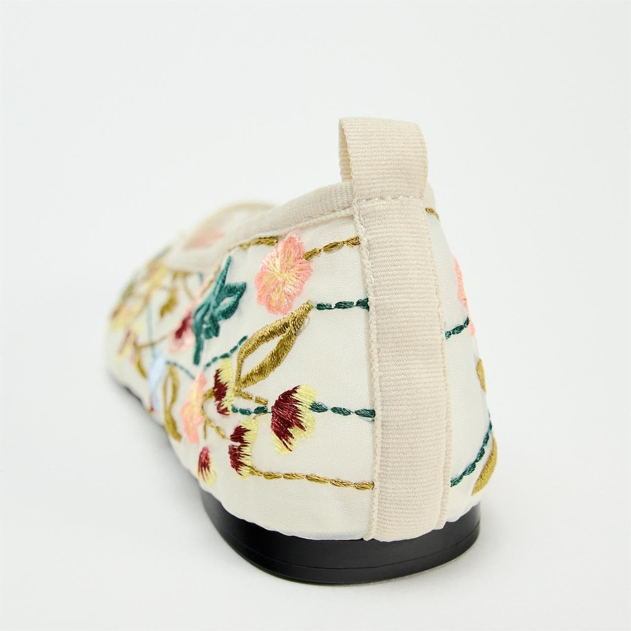 ATBELL Women'S Mesh Ballet Flats Embroidered Floral Mary Jane Flats Casual Comfortable round Toe Ballerina Shoes image number 4