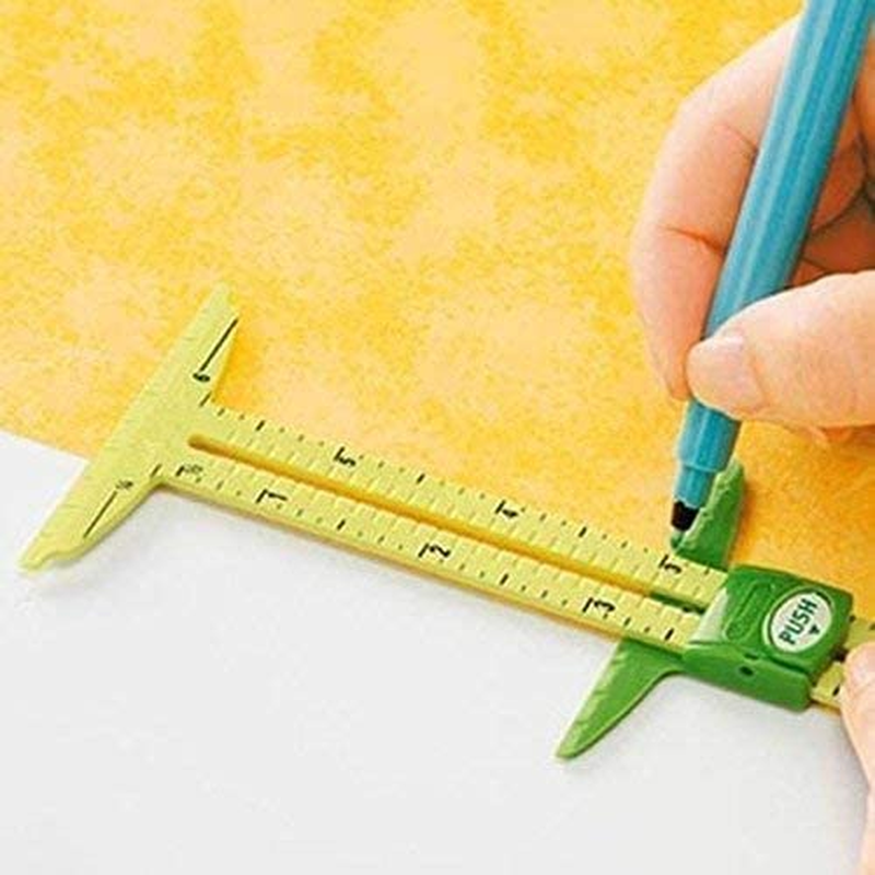 HONEYSEW 5-In-1 Sliding Gauge Measuring Sewing Ruler Tool with Free 1Pc Measuring Gauge image number 2