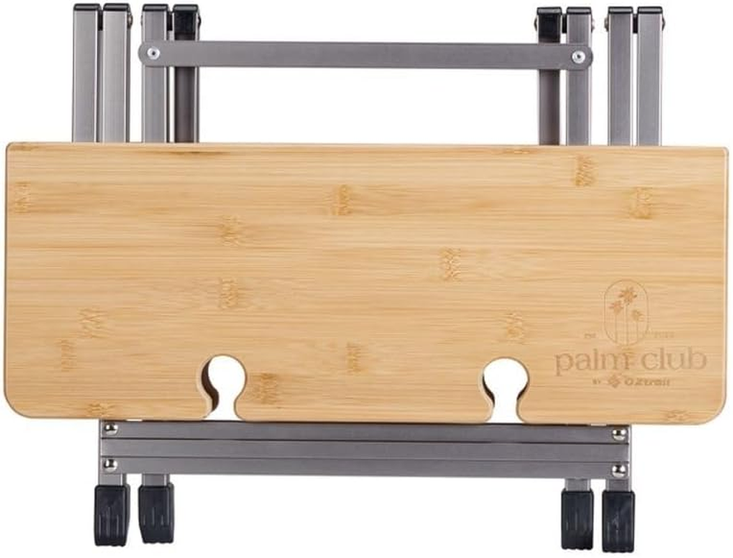 Oztrail Bamboo Beach Table, 60 Kg Weight Capacity image number 3
