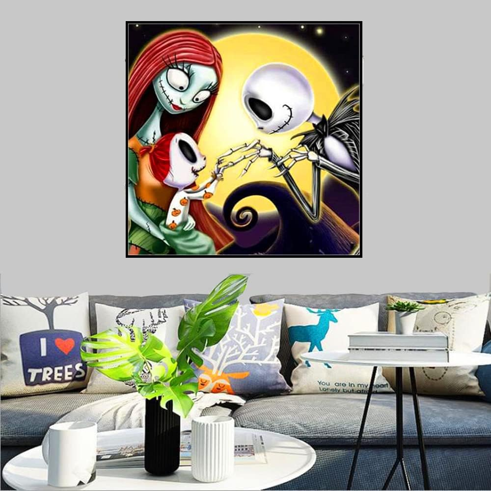 5D DIY Diamond Painting Kits, for Kids & Adults,Cartoon Skull Diamond Painting round Full Drill Diamond Point Art Crafts Home Wall Decoration 15.8 X 15.8Inch image number 2