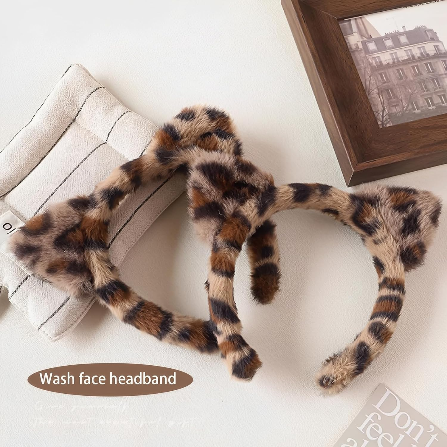 Women'S Headband, Face Washing Headband, Hair Band, Cosmetic Headband, Elastic Face Wrist Washing Band, Hair Accessories for Washing Face (Leopard Print Style) image number 5