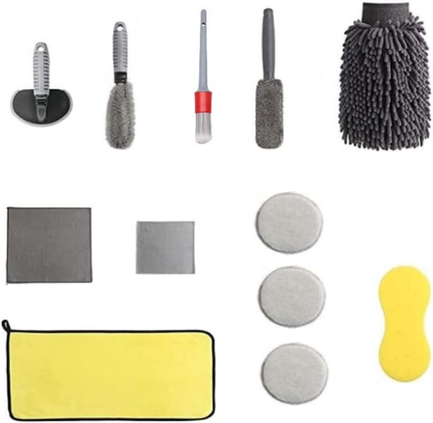 12-Piece Car Wash and Detailing Tool Set &ndash; Includes Wheel Brush, Tire Brush, Car Wash Mitt, Microfiber Towels, Polishing & Waxing Sponges image number 3
