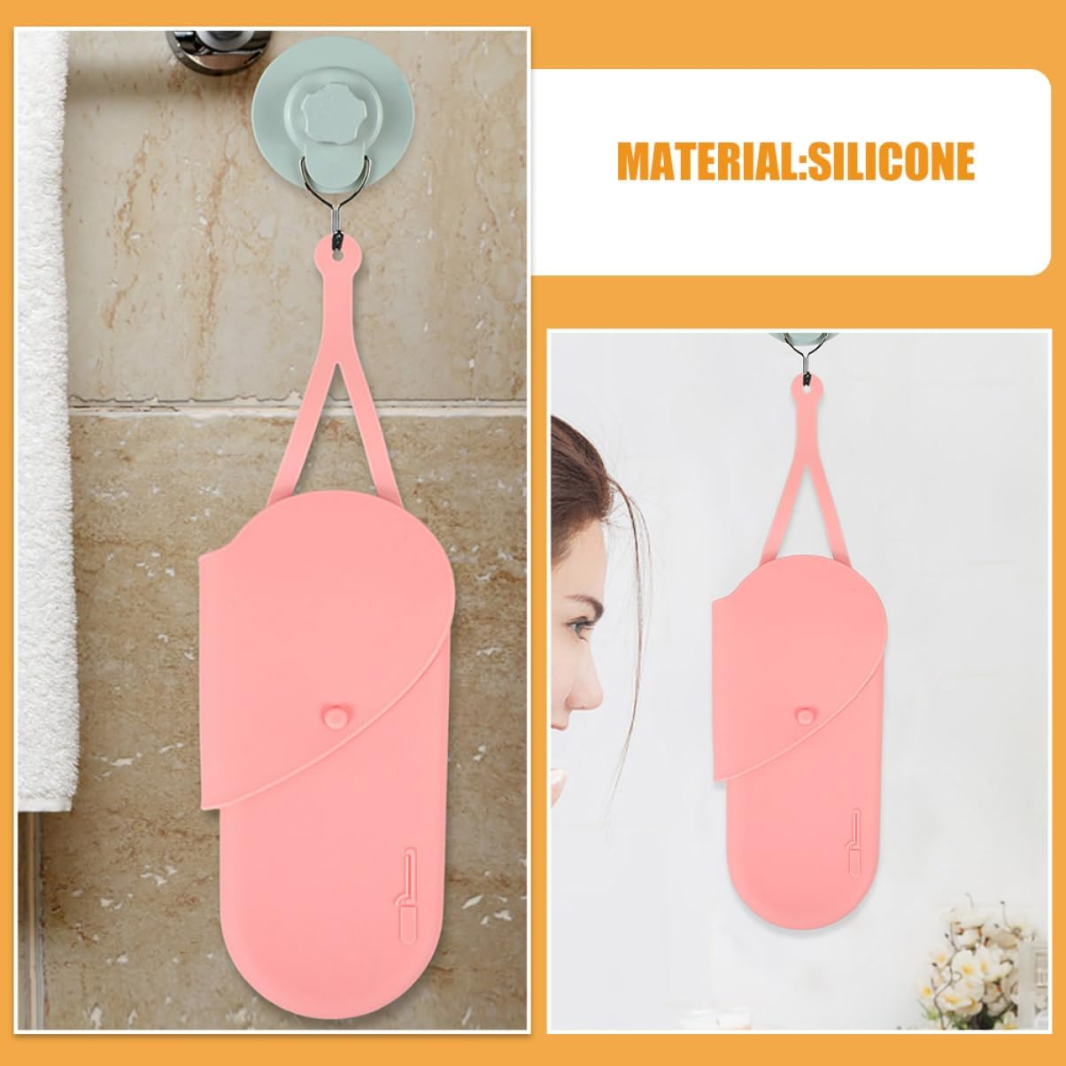 FOMIYES 2Pcs Heat Resistant Hair Curler Bag Straightener Bag Organizer Silicone Hair Styling image number 4