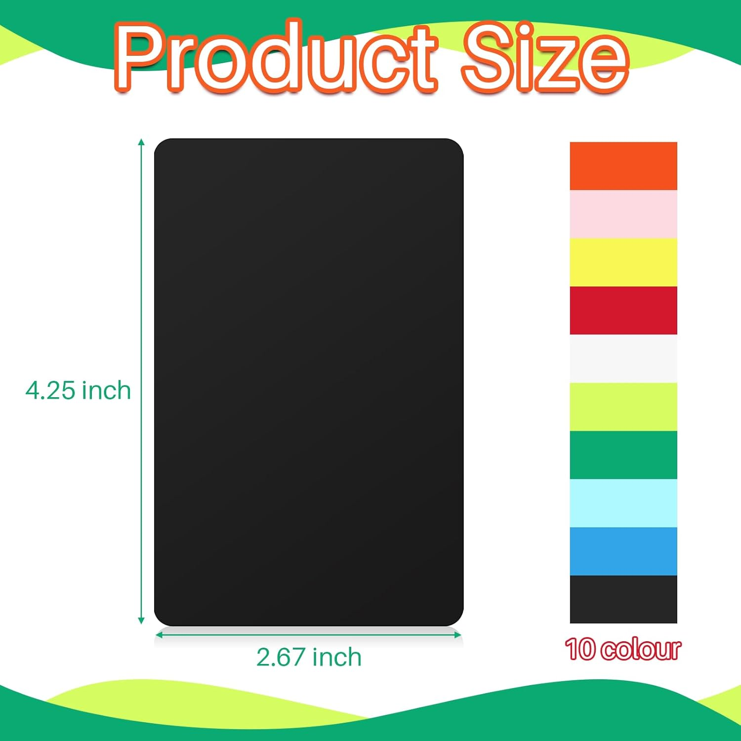 Tall Trading Card Dividers for Games Sports Baseball, 10 Colors Plastic Card Pages, 2.7 X 4.2 Inch (50 Pack)