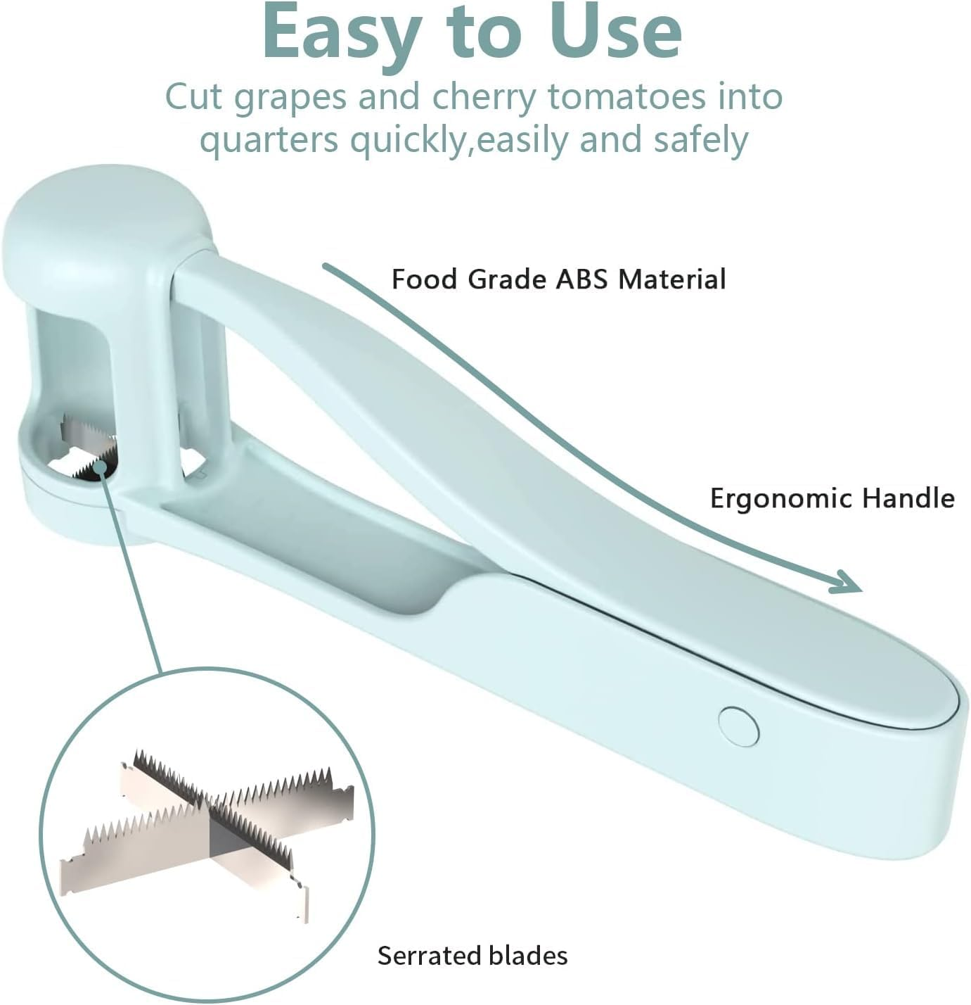 Grape Cherry Tomato Strawberry Cutter, 1Pc Stainless Steel Fruit Slicer Cherry Tomato Strawberry Slicer,Stainless Steel Kitchen Gadget Fruit Slicer,Grape Tomato Strawberry Cutter Seedless Fruit Cutter image number 4