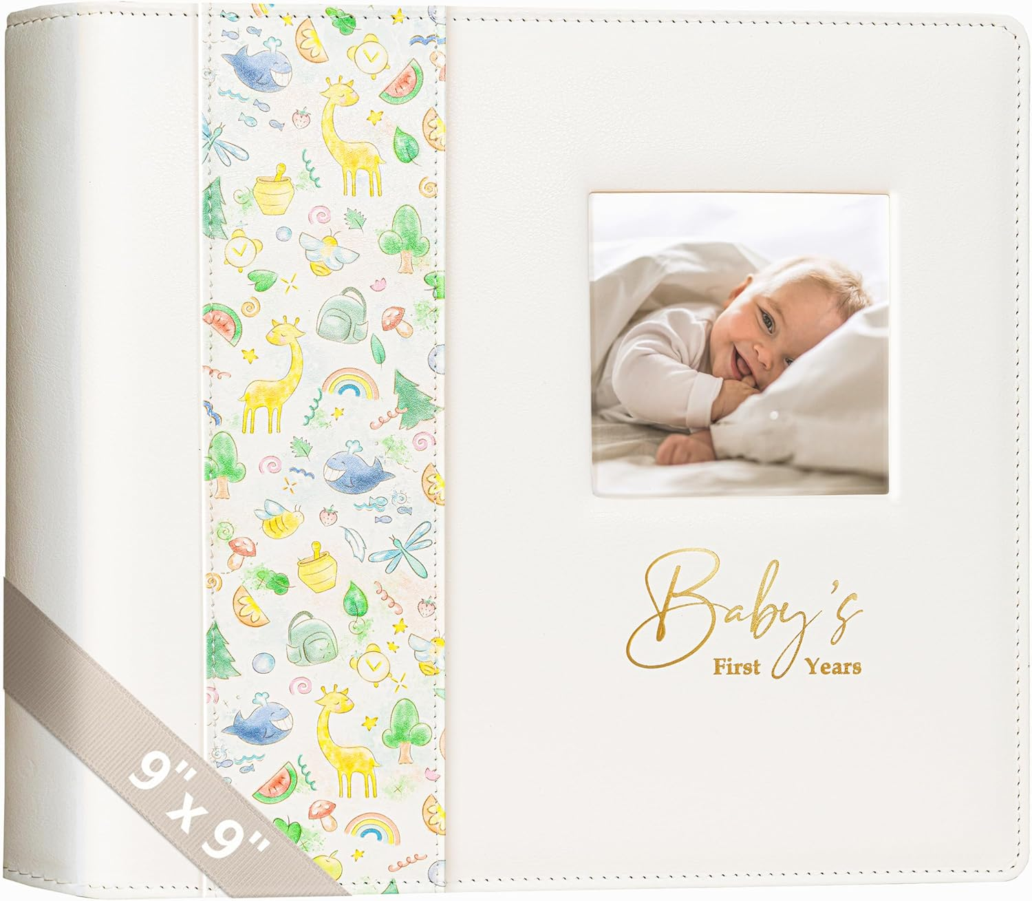 Keepsake Baby Memory Book Girl Boy &ndash; Timeless Leather-Bound Baby Milestone Book &ndash; Baby Book Keepsake Record First 5 Years - Gender Neutral Baby Scrapbook Album Baby Album Journal Registry Search Gift image number 2