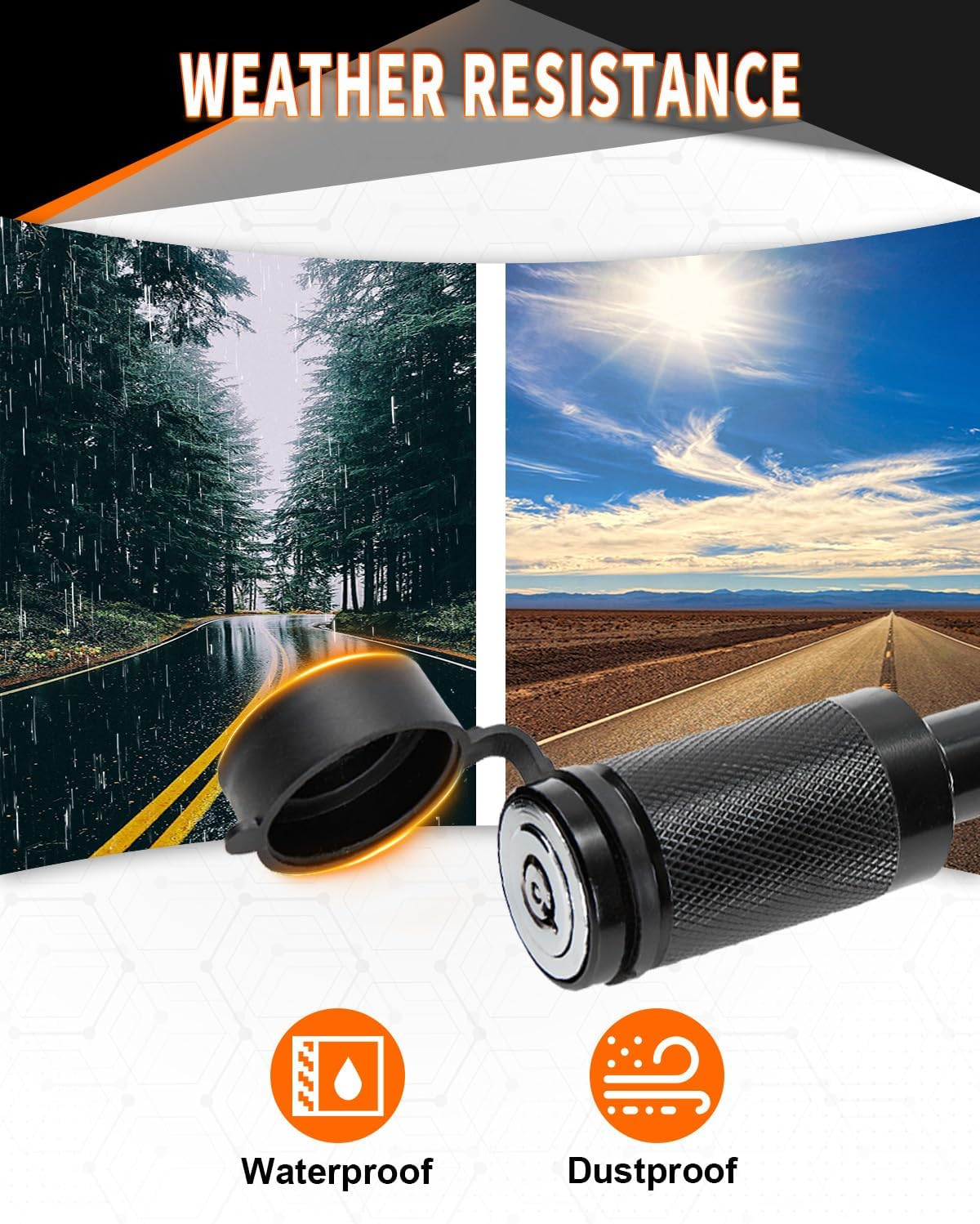 METOWARE Trailer Hitch Lock Hitch Receiver Lock Fits Class III IV and 2" 2-1/2" Receiver with 5/8" Dia 3-1/2&rdquo; Long Pin and 8 Anti-Rattle Rubber O-Rings, for Trailer Truck Car Boat (1 Pack) image number 3