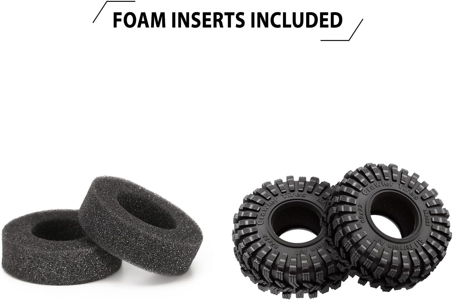 INJORA 1.0 Tires All Terrain Super Soft Sticky Tires for 1/18 TRX4M 1/24 RC Crawler Axial SCX24 FMS FCX24 Enduro24 (T1014) image number 3
