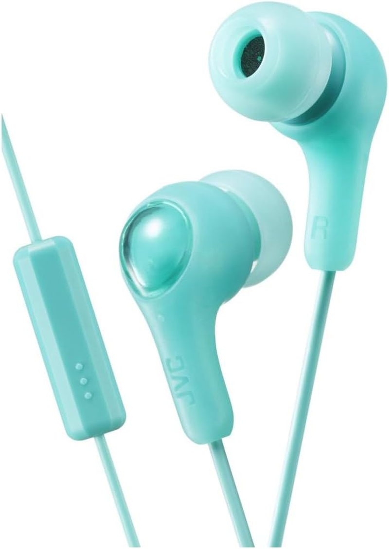 JVC Gumy plus in Ear Headphones Earphones with Bass Boost, Comfortable Earbuds and Built in Mic and Remote for Call Handling, Blue