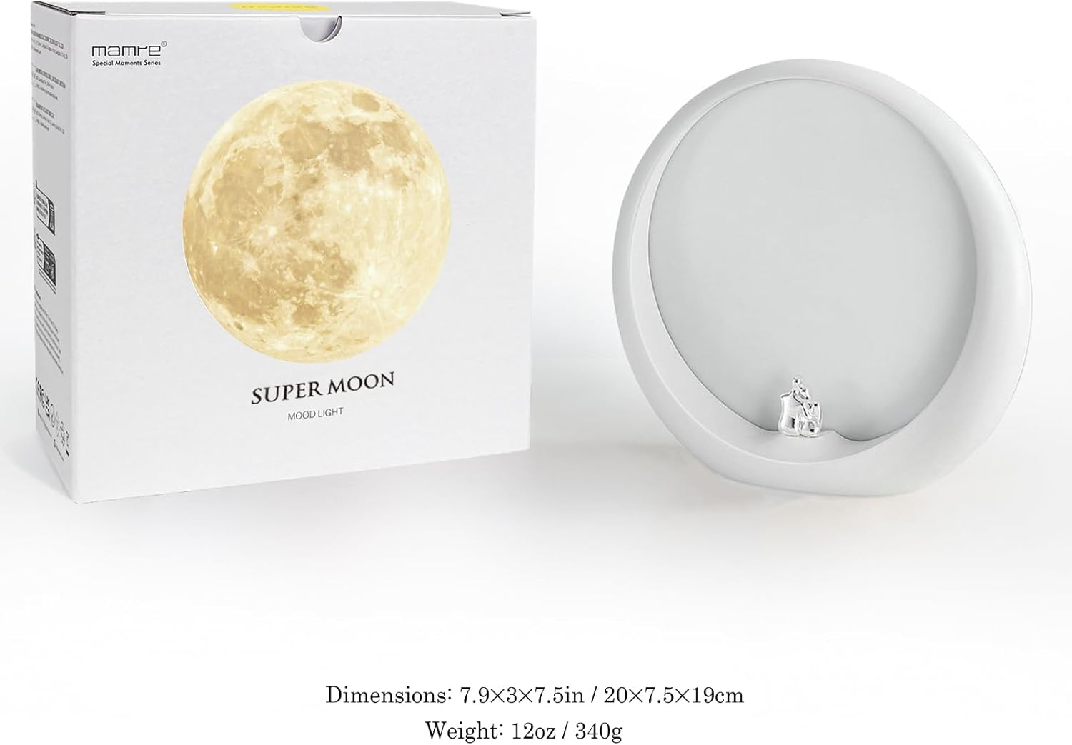 Mamre Super Moon Night Light - Dimmable Table Lamp Home Decoration and Unique Gift Idea for Anniversary Weddings, Valentine'S Day Christmas